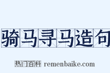 骑马寻马造句是什么意思的图片